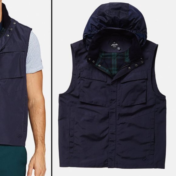 MENS Bonobos Hooded Wescoe Vest Jacket Navy S - Picture 3 of 16